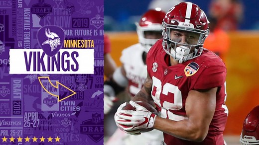 Minnesota Vikings select Alabama tight end Irv Smith Jr. No. 50 in the 2019 NFL Draft