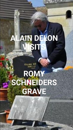 Alain Delon Visits Romy Schneider's Grave