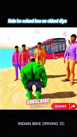KALU KO SCHOOL BUS WALE NE CHHOD DIYA FROM INDIAN BIKE DRIVING 3D #shorts #ytshorts