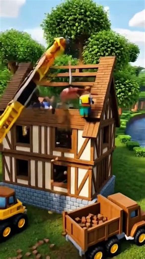MAGICAL Building a beautiful half-timbered house in the LEGO world #timelapse #shorts