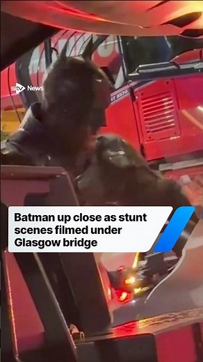 Batman up close as stunt scenes filmed under Glasgow bridge #batman #film #movie