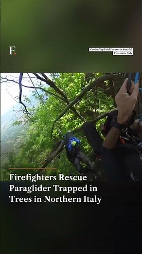 Firefighters Rescue Paraglider Stuck in Trees in Frossasco | Subscribe to Firstpost