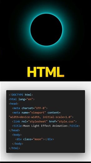 CSS Animated Glowing Moon | #shorts #animation