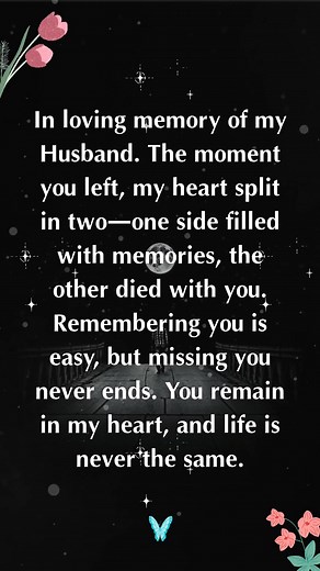 Always missing my angel Husband in Heaven 🌸 #HusbandInHeaven #ForeverInMyHeart #LoveNeverDies | Missing My Husband Memorial Gifts