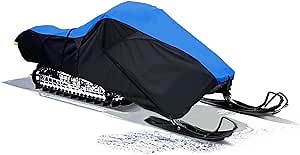 EliteShield SnowShield Snowmobile Cover, Heavy Duty Trailerable Snowmobile Storage Cover, Compatible with Polaris Ski Doo Arctic Cat Yamaha and More, Blue/Black Color Fits Snowmobiles 101"-120"