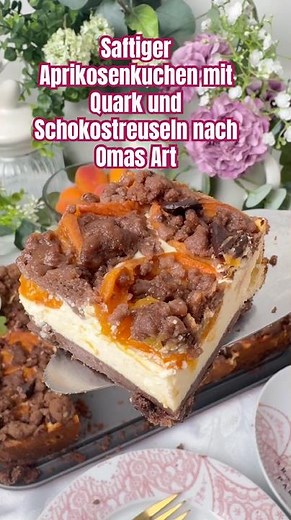Saftiger Aprikosenkuchen mit Quark und Schokostreuseln nach Omas Art #shortvideo #shorts #kuchen