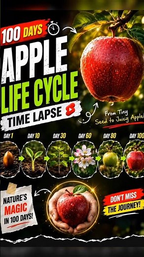 🌱 Seed to Apple in Seconds! #lifecycle #usa #nature #viralshorts #shortvideo