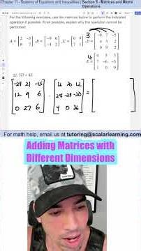 Adding Matrices with Different Dimensions #matrices #maths #trigonometry #scalarlearning