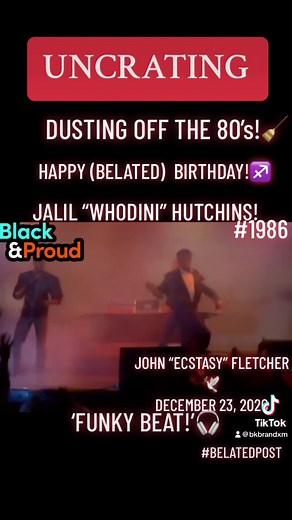 #BelatedPost. November 29, 1964. Happy 59th Birthday Jalil Hutchins!♐️ 1986. Whodini. Rap group from Brooklyn, NY, formed in 1982. Comprised of Jalil Hutchins, John “Ecstasy” Fletcher (deceased), and Drew Carter aka “Grandmaster Dee”. Written by Whodini. And Larry Smith. For Whodini’s 1986 album Back In Black. Funky Beat made #19/BB Hot R&B/Hip-Hop Songs; #30/BB Dance Club Songs; Back In Black album released Three Billboard singles, Funky Beat; One Love; Growing Up; and made #3/BB 200; #4/BB Top