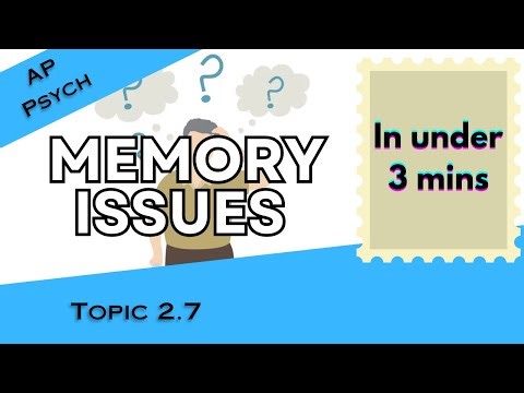 Challenges with Memory and Forgetting in Under 3 mins (AP Psychology Unit 2 Topic 7) 2.7