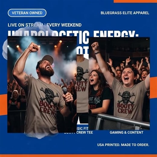 🔥 UNAPOLOGETIC ENERGY. REAL COMMUNITY. 🔥 This isn’t just a tee — it’s a signal. If you’re about showing up loud, supporting each other, and having a damn good time doing it… welcome to the Booty Crew. 🎮 Live streams every weekend 🇺🇸 Veteran-owned 👕 USA printed • Made to order 🤝 Built around creators, gamers, and a community that actually shows up No corporate nonsense. No fake hype. Just real people, real energy, and gear that represents it. 👉 Join the crew. Wear it proud. #BootyCrew #Ve