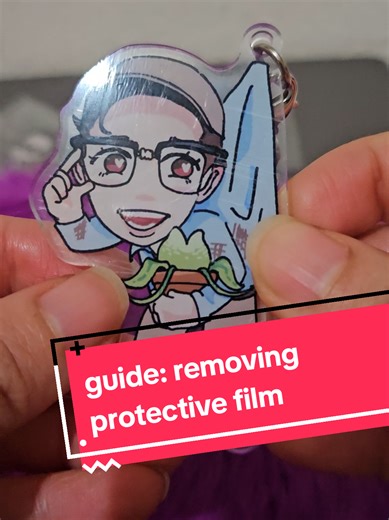 in celebration of all the new keychains I've posted on my Etsy, here's a guide on how to remove the film! #acrylickeychain #littleshopofhorrorsmusical #milomanheim