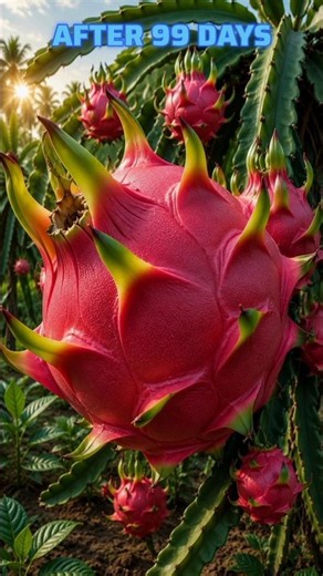 Realistic Dragon Fruit Growing Time-Lapse in 4K | #fruit #farming #viral #agriculture #trending