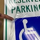 OLANZU Handicap Parking Sign - Pack of 4 - Handicap sign - 12" x 18" Engineer Grade - 0.06 Inch Aluminum - UV Protected & Weather Resistant