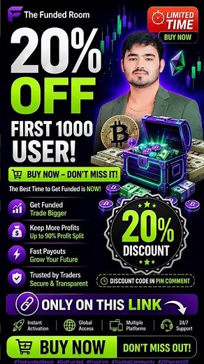 The Funded Room 20% Discount🎉💥 | The Trade Room | Mayank Raj 🔴 #trading #propfirm #discount #money
