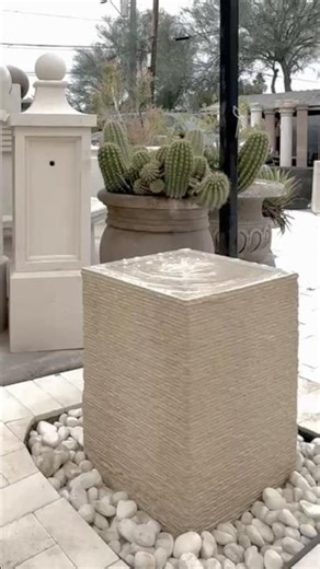 Hand-Carved Natural Limestone Fountain | Organic Modern Outdoor Water Feature