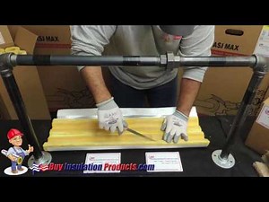 Carving out Fiberglass Pipe Insulation at Pipe Union