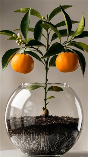 Orange Tree Growth Timelapse | From Seed to Fruiting in a Transparent Pot