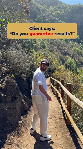 Never guarantee results. Do this instead 👇 I’ve closed over $2M in high-ticket sales. This objection comes up in 80% of calls. What they actually mean: “I’ve spent money before and got nothing. I’m terrified of wasting more.” If you respond with guarantees, you’ve already lost ❌ Because now you’re accountable for their discipline, not just your delivery. Instead, here’s what I do: Client: “Can you guarantee I’ll see results?” You: “I get why you’re asking. But let me be straight with you, nobod
