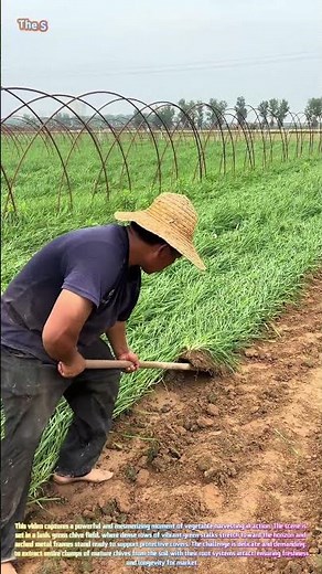 Watch a Master Dig Up Perfect Bunches of Chives with a Shovel! 🌿⚡↓