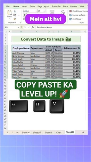 Convert Excel Data to Image in Seconds 📸 | Copy as Picture Trick in Excel 🔥