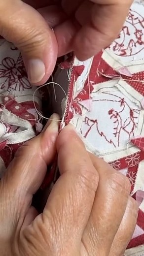 Hand Embroidery Kathy Schmitz on Instagram: "Slow stitching today. Only a few thousand stitches left 😋 #handembroidery #embroidery #redwork #kathyschmitz #spoonflower #broderie #christmasembroidery #broider"