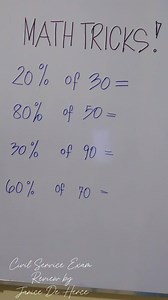 37K views · 689 reactions | Math tricks! Civil Service Exam #mathematics #maths #mathtricks #civilserviceexam | Civil Service Exam Reviewer BY Janice De Herce | Facebook