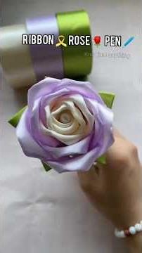DIY Silk Ribbon Rose Pen / Super Easy to Learn #handmade #diy #giftideas