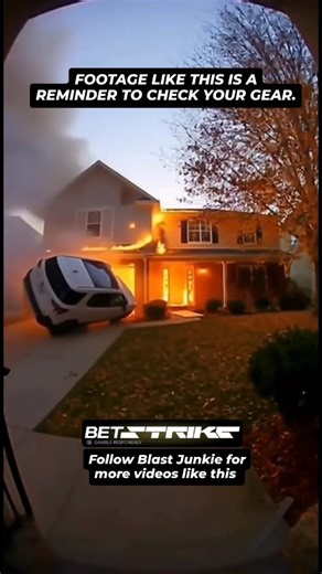 BlastJunkie💣 on Instagram: "A sudden blast erupts from a home's garage, sending flames and debris into the air in seconds. The intense moment was captured on camera, showing just how quickly a normal day can turn into chaos. Thankfully, no serious injuries were reported as crews rushed in to control the fire. #explosion #boommoment #caughtoncamera #viralreels #shockingfootage #firevideo #unexpected #intensemoment #crazyclips #mustwatchreels"