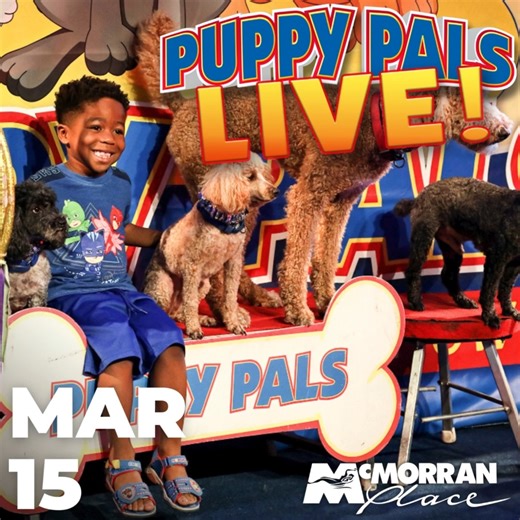 The Puppy Pals Comedic Stunt Dog Show is a hilarious presentation for the whole family and the dog lover in all of us, the spectacle stars mostly rescued dogs. From shelters to showbiz, these pooches perform spectacular stunts and breathtaking feats. www.mcmorran.com/events/puppypalslive | McMorran Place Sports & Entertainment Center