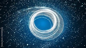 Glitter Light circle trail Sparkling star dust trail spiral particle effect 4K animation.