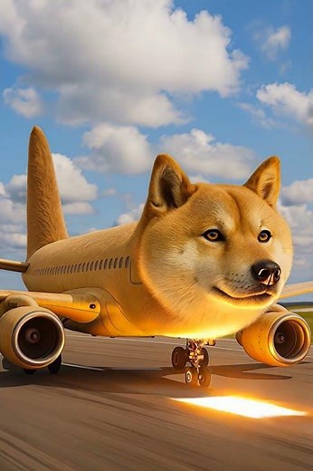 ✈️🐕 When your flight is powered by pure Shiba energy—welcome aboard the Doge Airlines! 🌤️😂