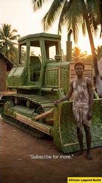 No Budget, But He Built a Bulldozer?! DIY Using Only Natural Materials! #shorts #coconutleaf #viral
