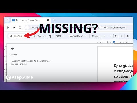 How to Restore Missing File Menu on Google Docs