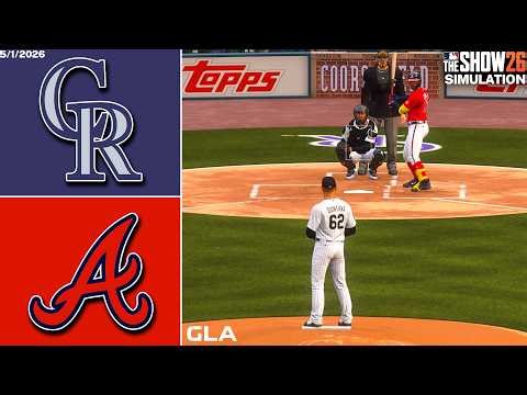 Braves vs. Rockies Simulation | 5/1/26 | MLB The Show 26 PS5 Gameplay