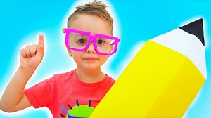 Nikita Pretend Play School video for kids | Vlad and Niki