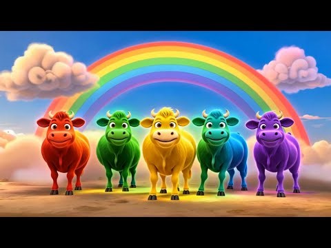 🌈🐮 Rainbow Moo Parade! | Fun Cow Song for Kids 🎶