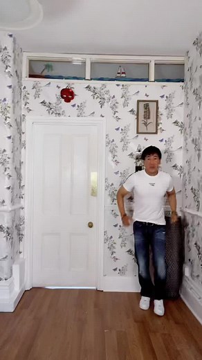 Energetic Dance Routine in a Stylish Room Setting