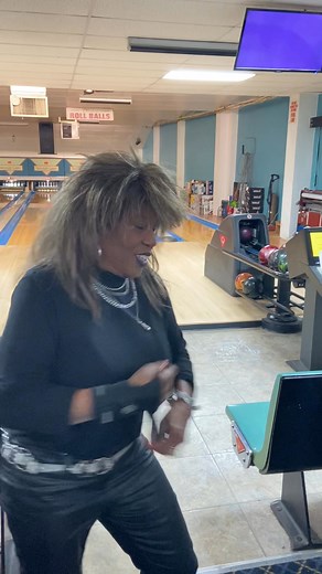 Tina Turner (aka Debbie Hickman) celebrating Halloween in the Thursday Trio League! | Swissvale Bowl-A-Rama