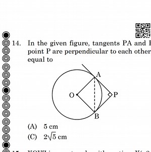 In the given figure, tangents PA and point P are perpendicular ... | Filo