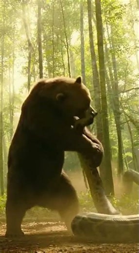 Epic Bear vs. Python Showdown #Bear #shorts