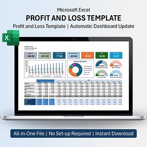 Profit and Loss Statement Template Microsoft Excel Automatic Dashboard Financial Reporting Business Performance Analysis - Etsy