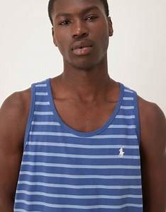 Polo Ralph Lauren - Débardeur à rayures et logo emblématique - Bleu | ASOS