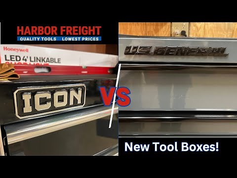 Harbor Freight Tool Boxes U.S. General Series 3 and Icon Tools 56” Roll Cabs