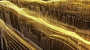 Interconnected vertical lines pulsating and shifting like neural network signals, Works well for AI, robotics, and machine learning themes, 4k High-Quality Animation Video Stock Video