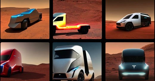 Tesla unveils 'Cybertruck on Mars' designs generated by its AI supercomputer