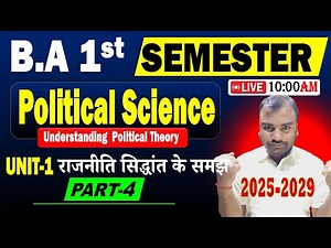 BA Semester 1 Political Science | UNIT-1 | PART-4 | 2025-2029 | Bihar University | BA 1st Semester