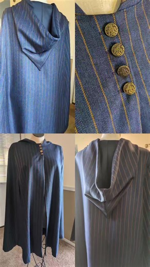 Women's style wool cloak. Made with