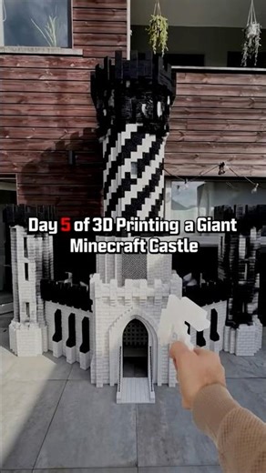 Day 5 of 3D printing a GIANT Minecraft Castle - 1 Subscriber = 1 Block