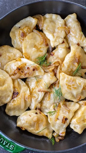 Tim’s love for varenyky never stops! These cabbage pierogi are so delicious, easy to make (they just take a little time), and the dough is the easiest to work with! Recipe details are in comments 🥟🥟🥟 | Momsdish - Crazy Easy Cooking